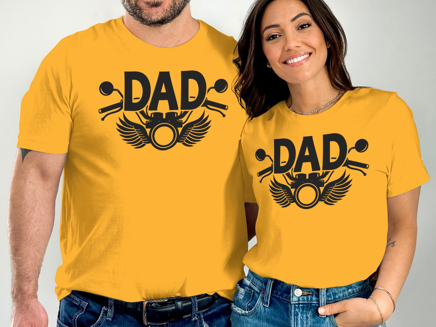Dad Motorcycle Design Matching Yellow Shirt product