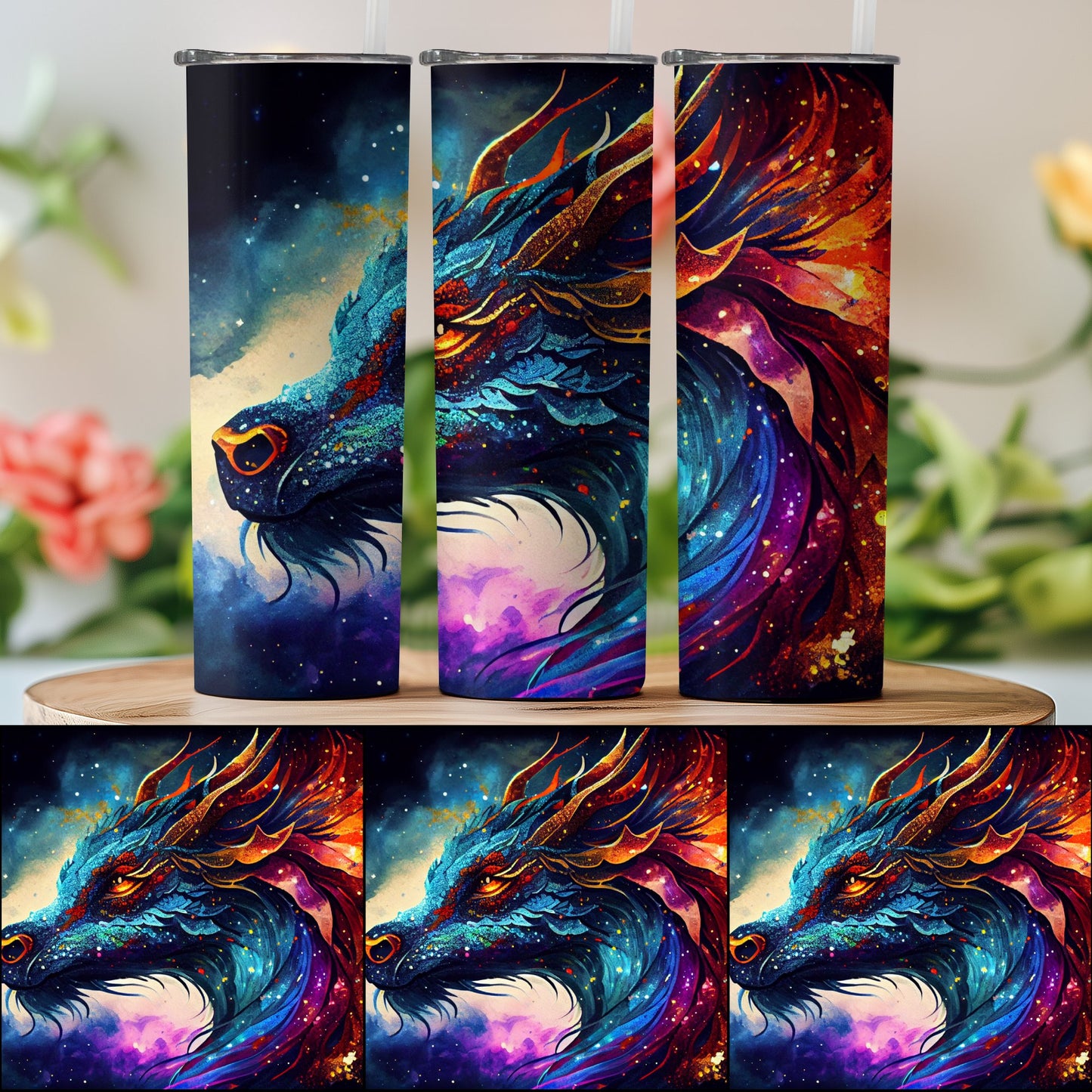 Vibrant Colorful Dragon Design Tumbler product