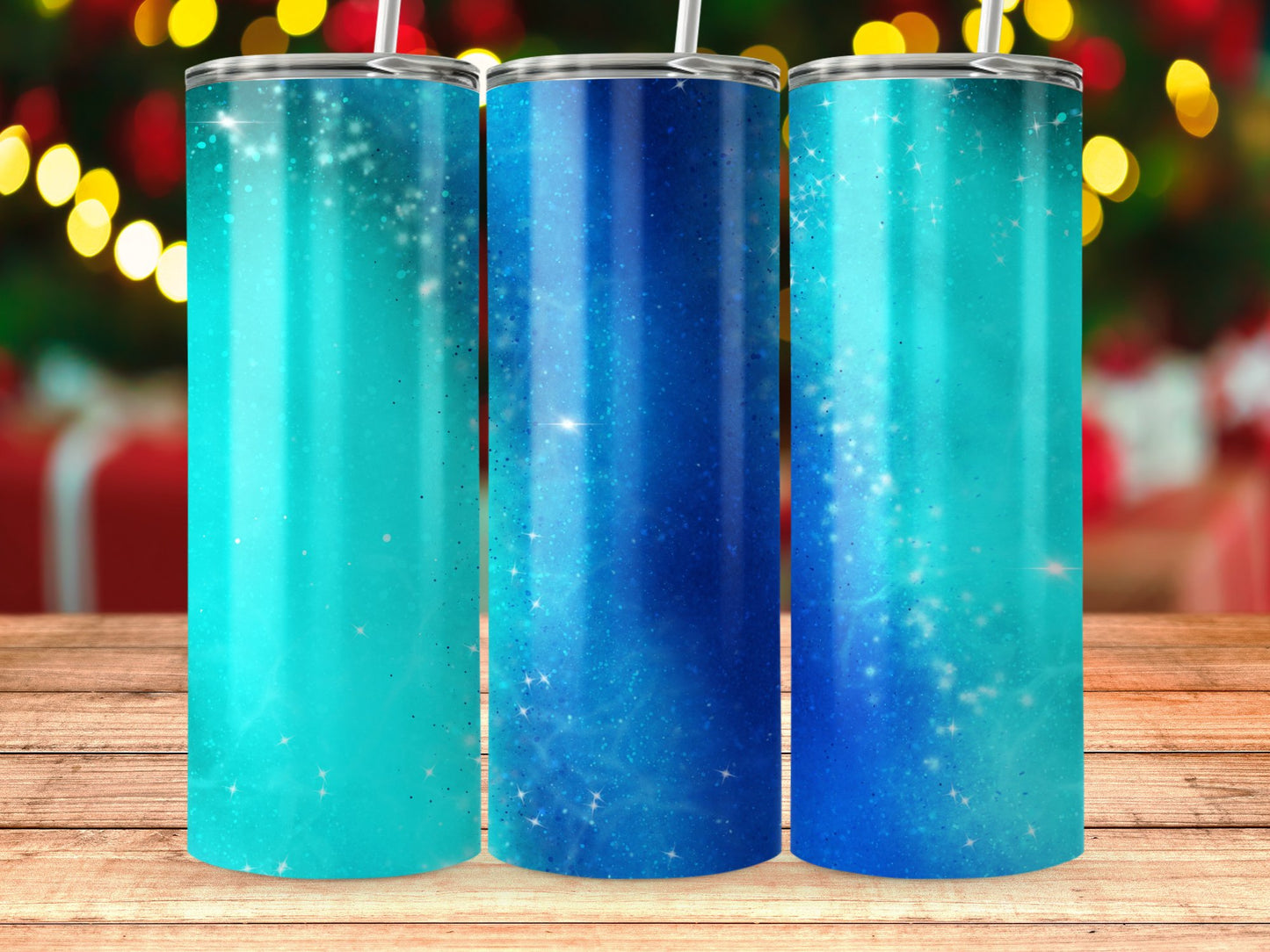 Shimmering Blue and Turquoise Gradient Tumbler product