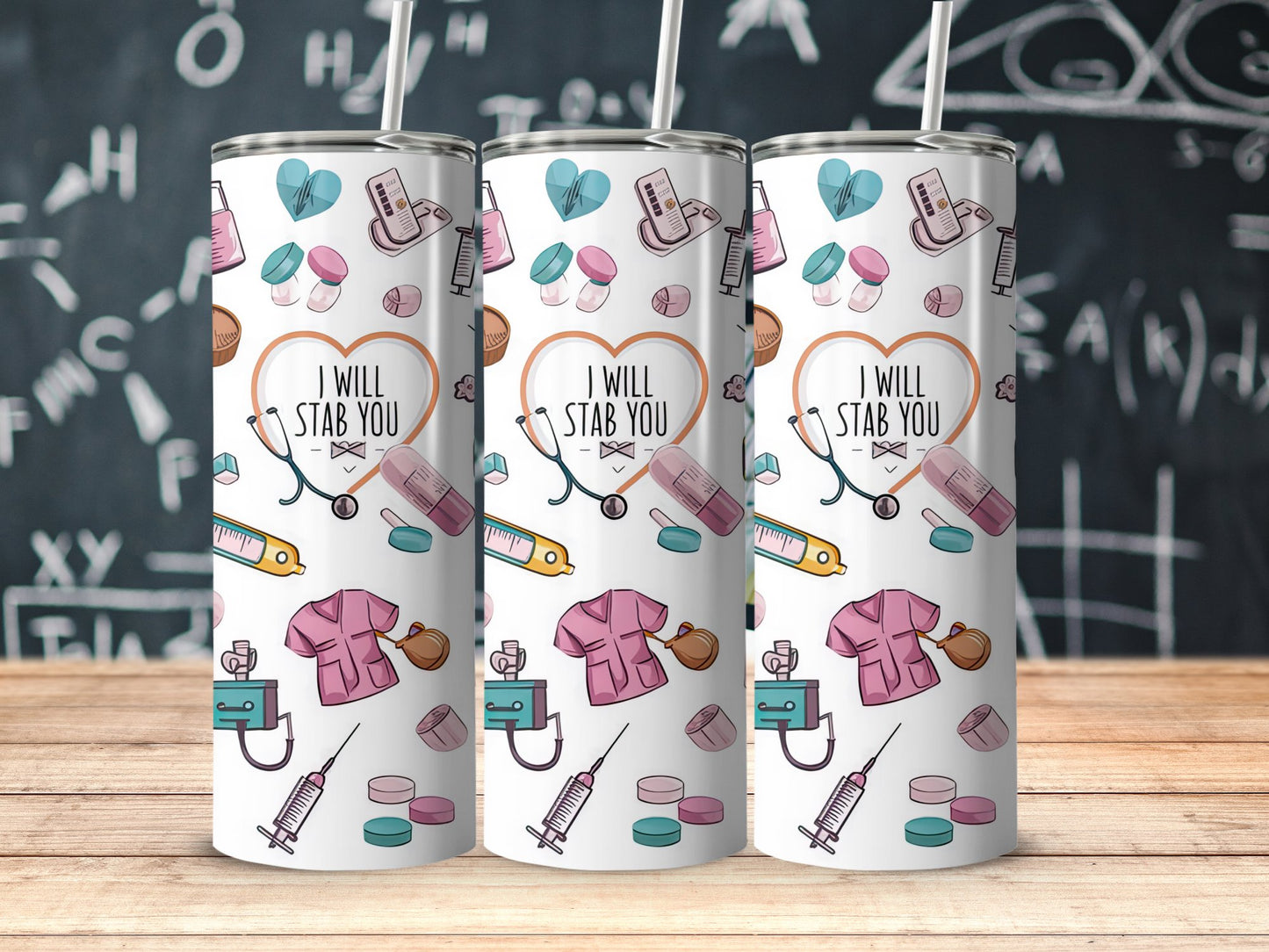 Nurse I Will Stab You Cute Medical Themed Tumblers product