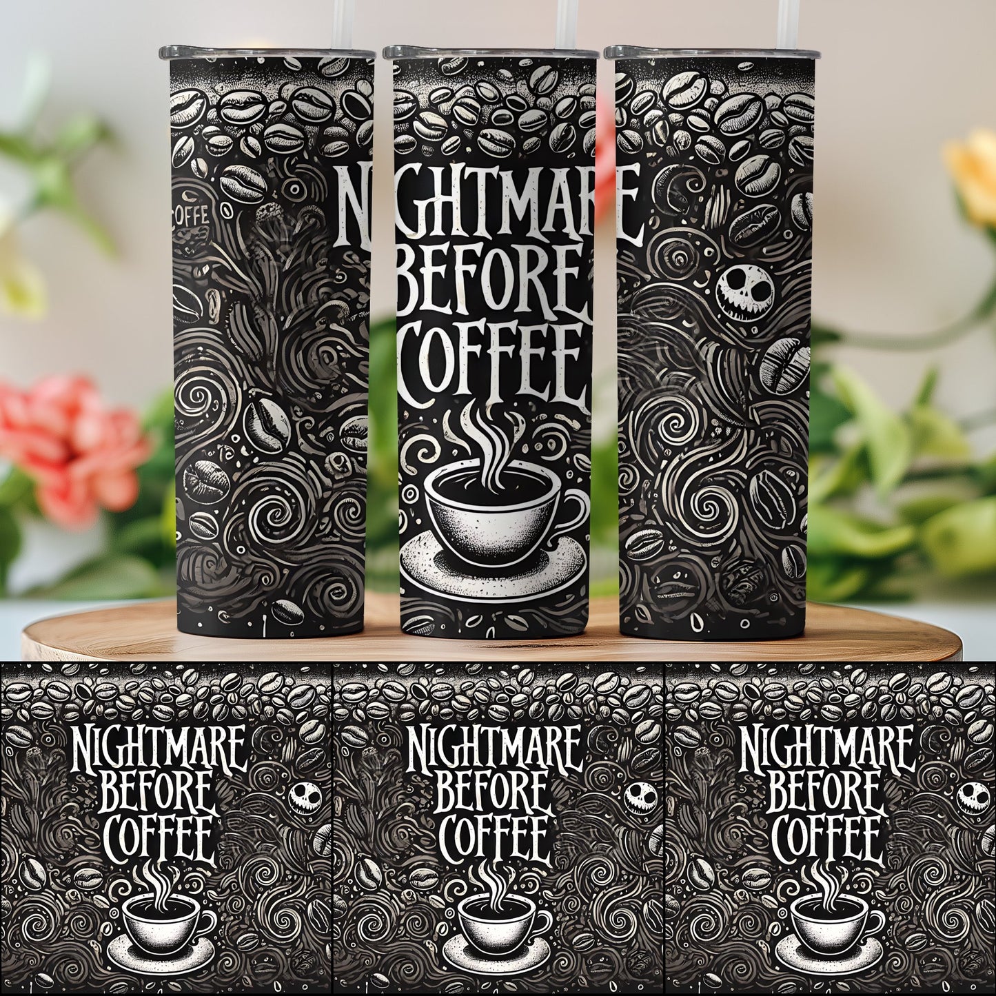 Nightmare Before Coffee Black Tumbler product type