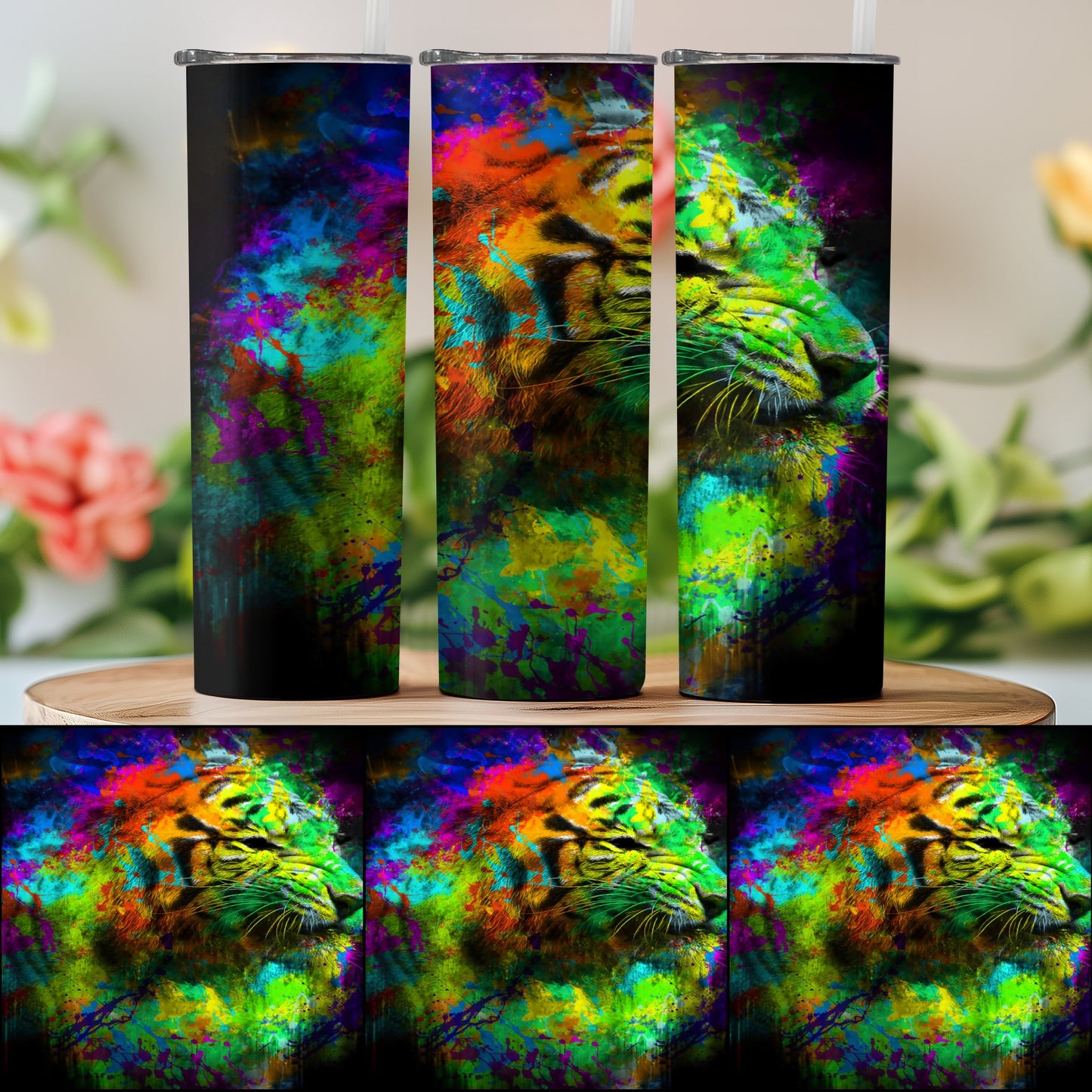 Vivid Colorful Tiger Art Drinkware Tumbler product type