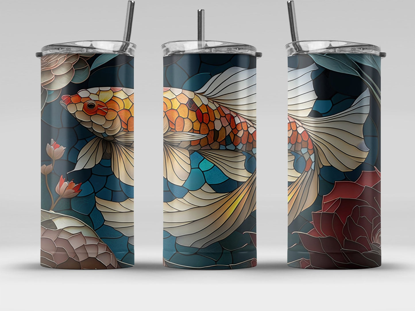 Beautiful Colorful Koi Fish Design Insulated Tumbler product