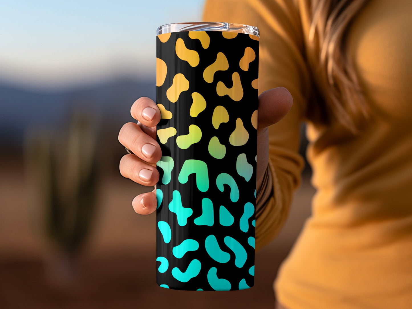 Vibrant Patterned Insulated Tumbler Drinking Product