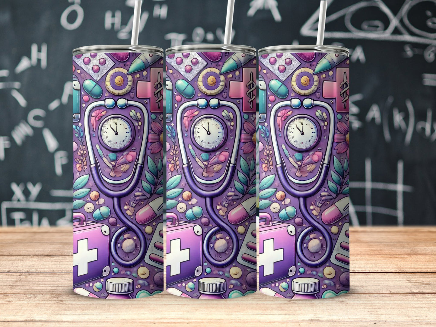 Colorful Science Inspired Pattern on Drinkware product