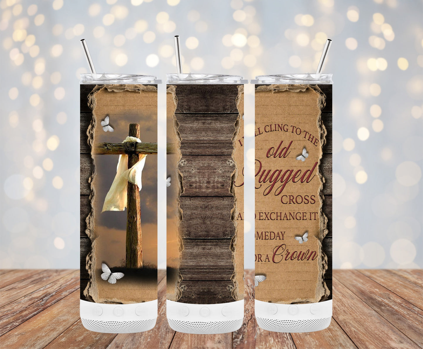 Vintage Style Christian Cross Insulated Tumbler product