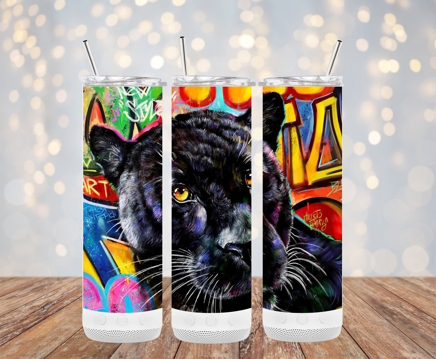 Graffiti Panther Art Stainless Steel Tumbler product