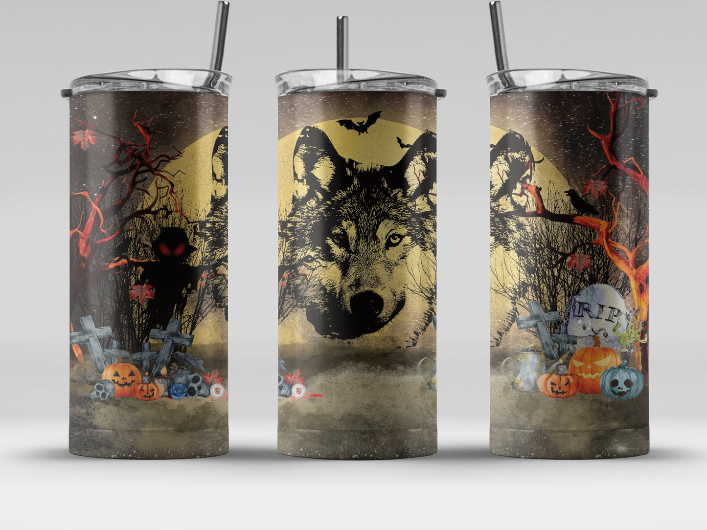 Wolf and Halloween Theme Design Tumbler product