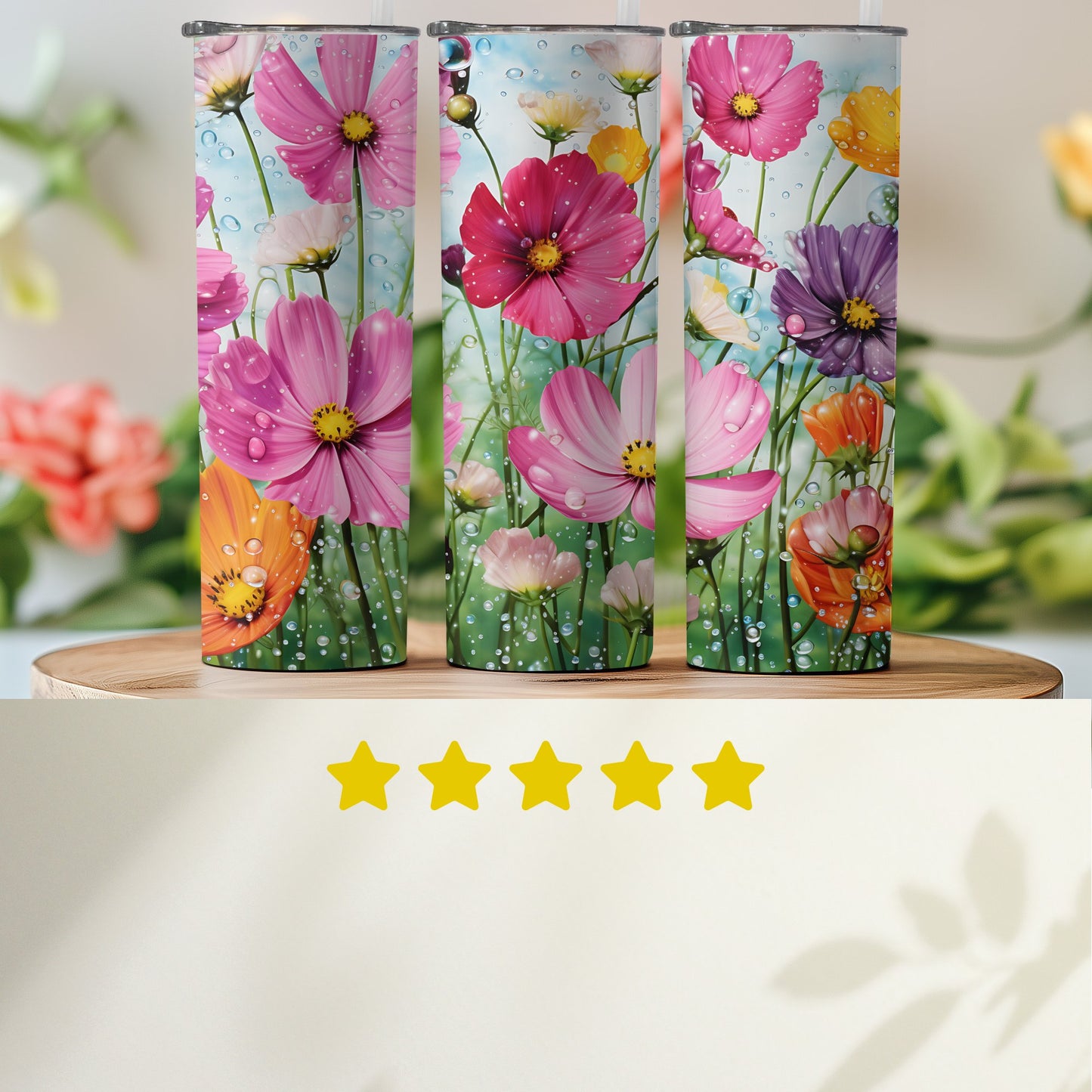 Colorful Floral Tumbler Featuring Beautiful Flower product type