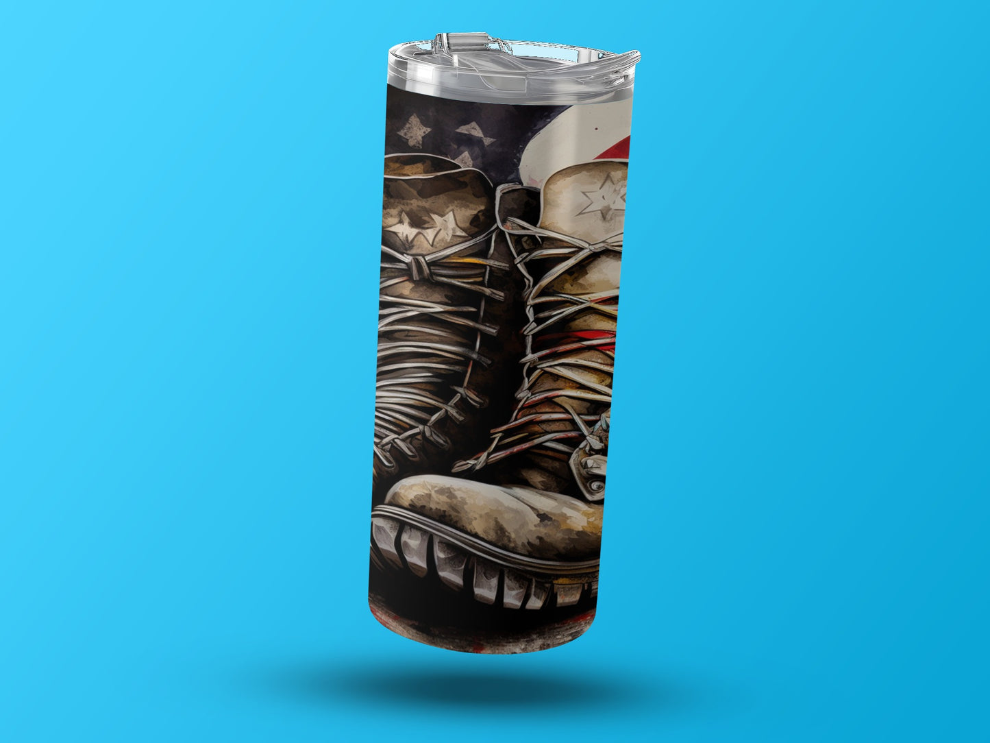 Vintage Military Boots on Rustic American Flag product