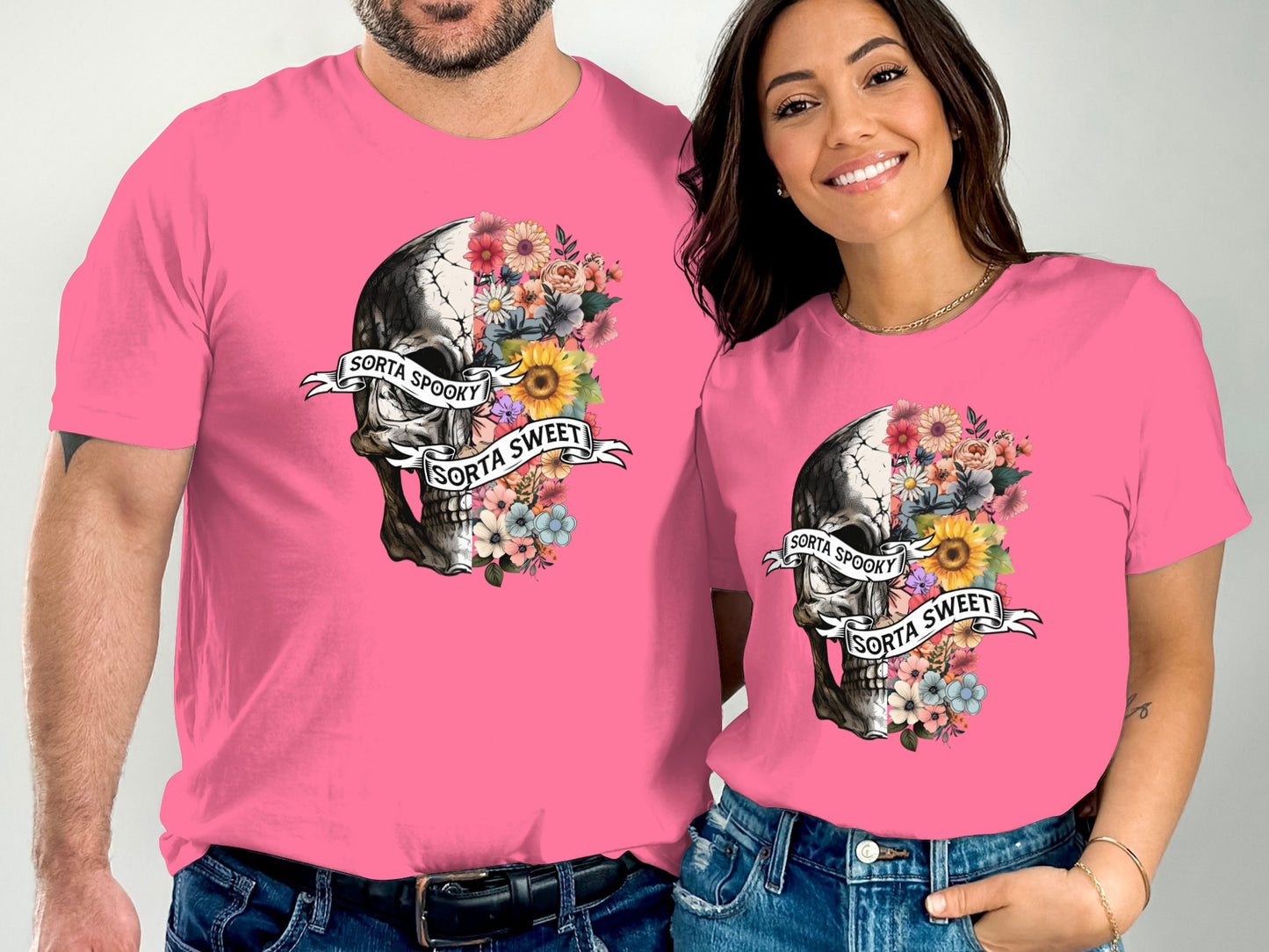 Sorta Spooky Sorta Sweet Pink Skull Shirt product