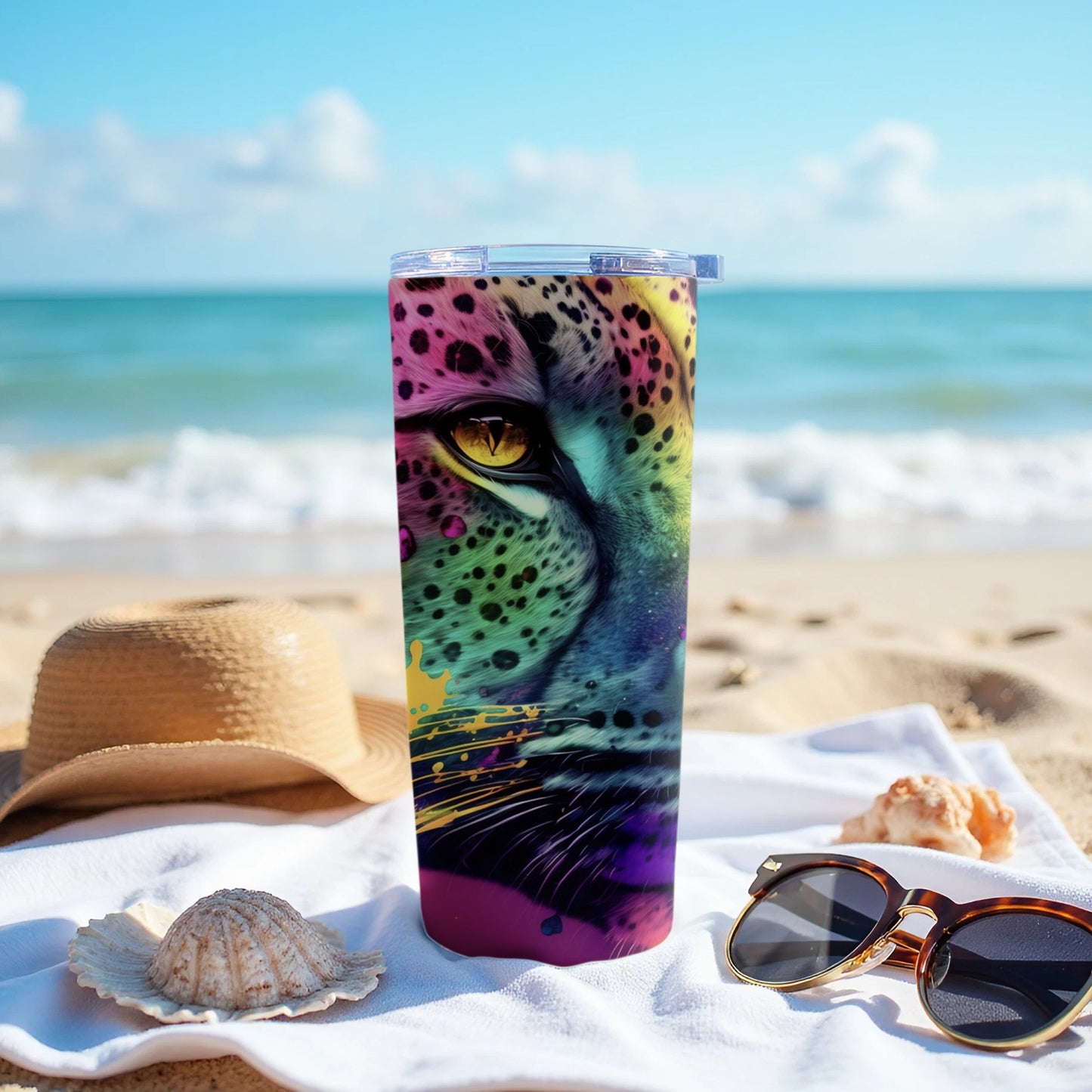 Vibrant Colorful Leopard Print Insulated Tumbler product