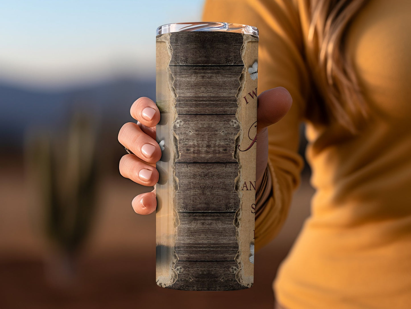 Rustic Wood Look Insulated Travel Tumbler product
