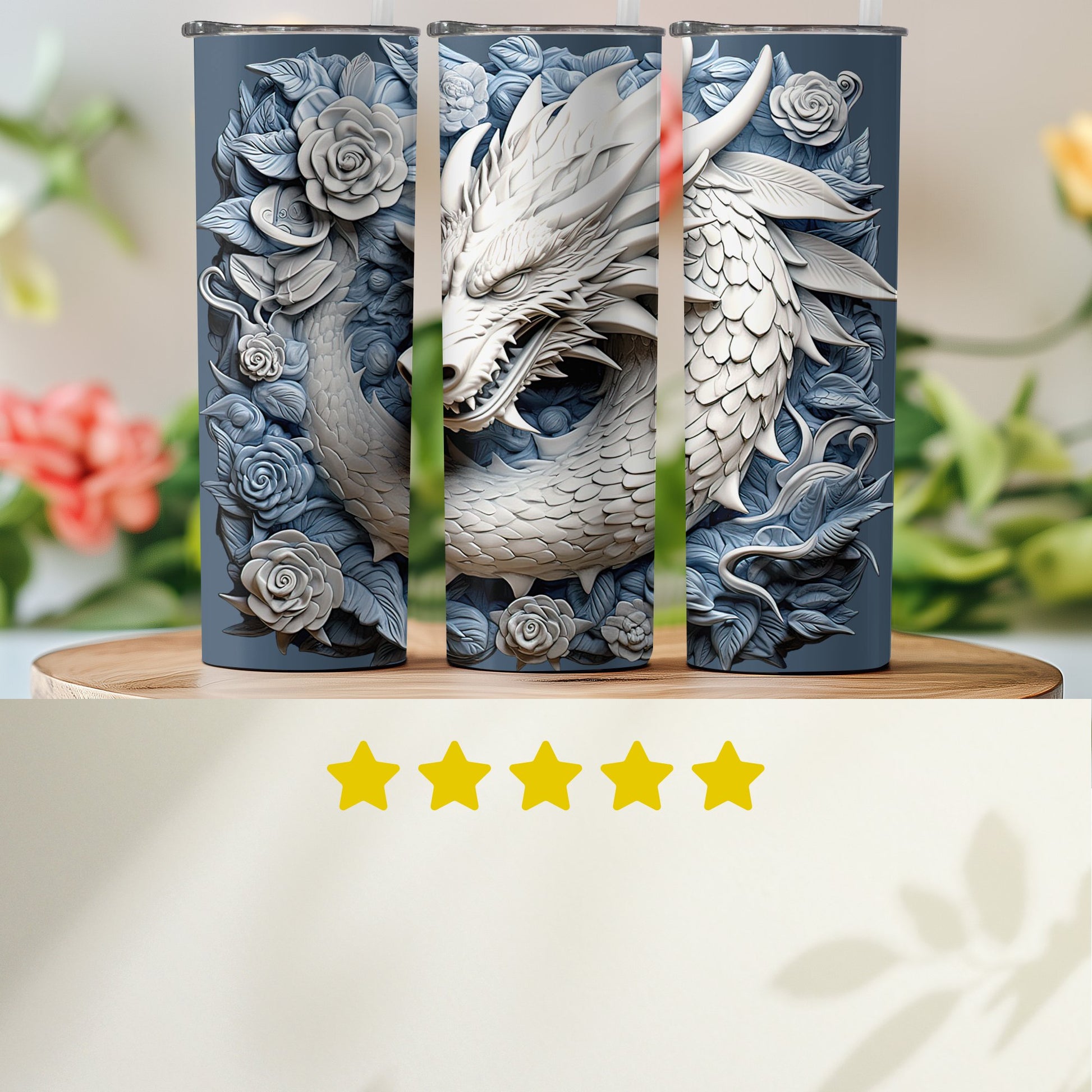 Intricate Dragon Design Travel Mug Unique product type