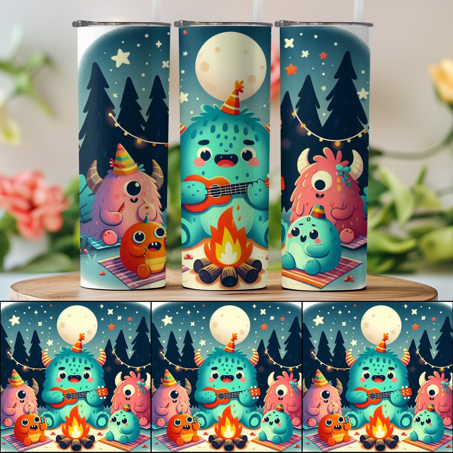 Fun Monster Campfire Party Design Tumbler Product