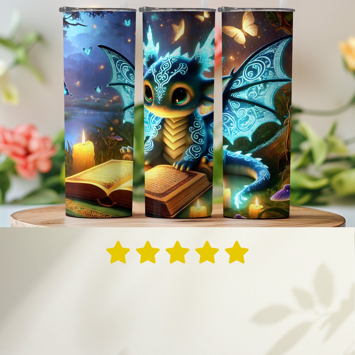 Enchanting Dragon Art Travel Tumbler Beverage Product