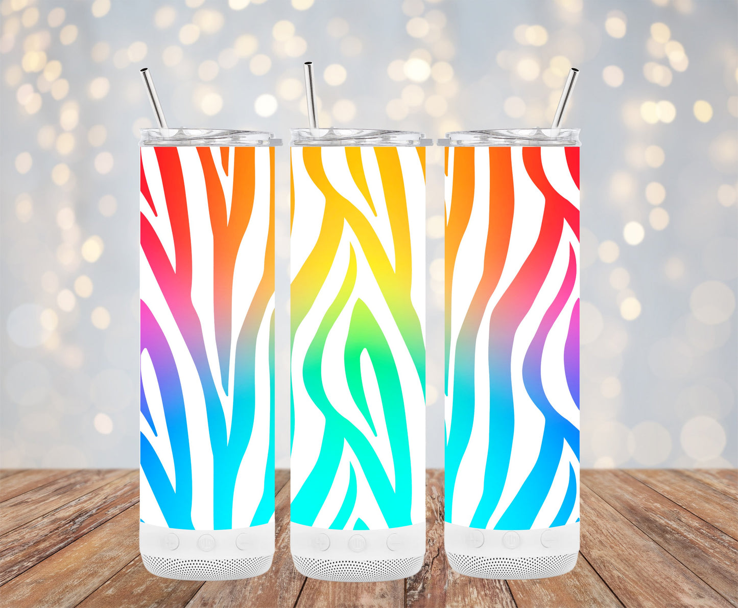 Rainbow Zebra Striped Tumbler with Straw product type