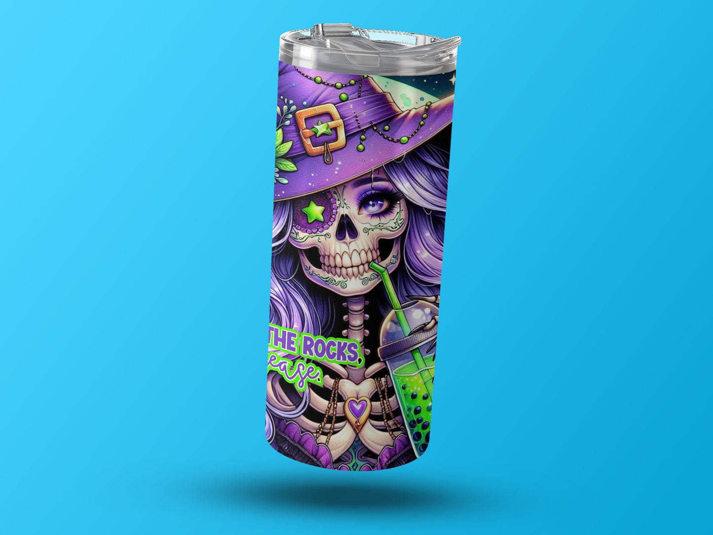 Vibrant Colorful Skeleton Art Travel Mug Product