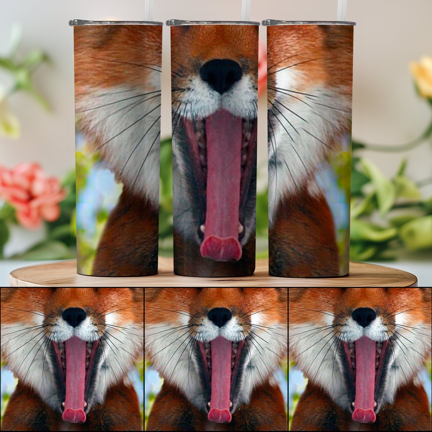 Laughing Fox Design Tumbler Set for Beverage Enthusiasts product
