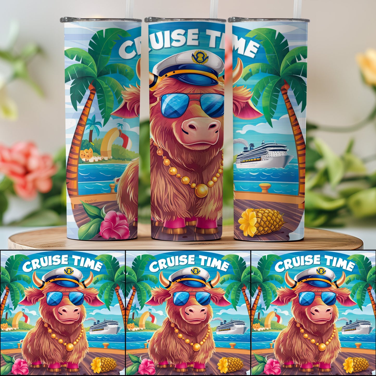 Cruise Time Highland Cow Tumbler product type