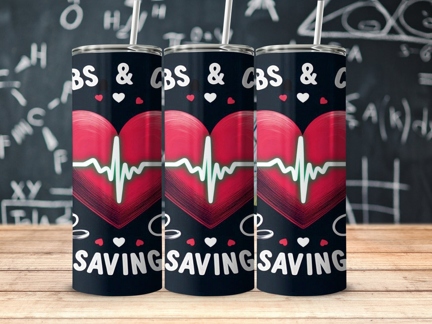 Heartbeat Design CBS and Saving Lives Tumbler product