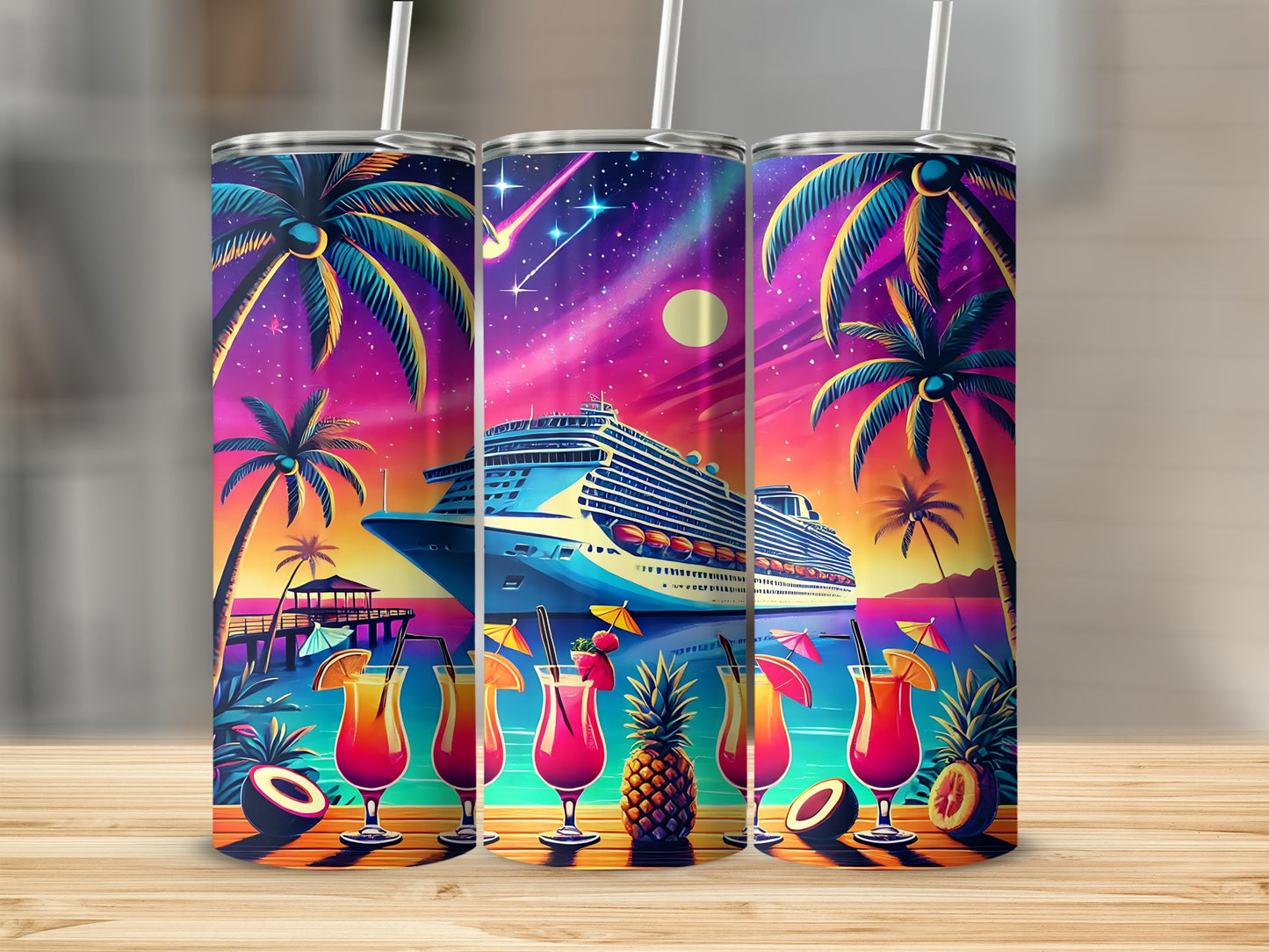 Tropical Paradise Cruise Ship Design Tumbler product type