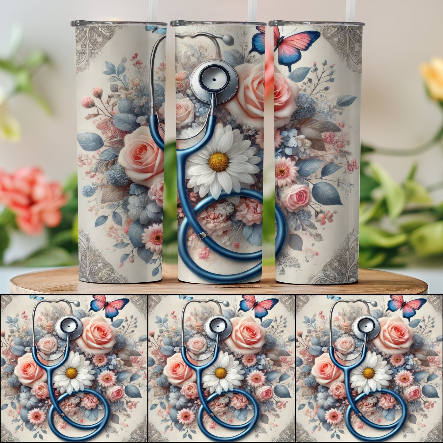 Floral Medical Theme Butterfly Stethoscope product type