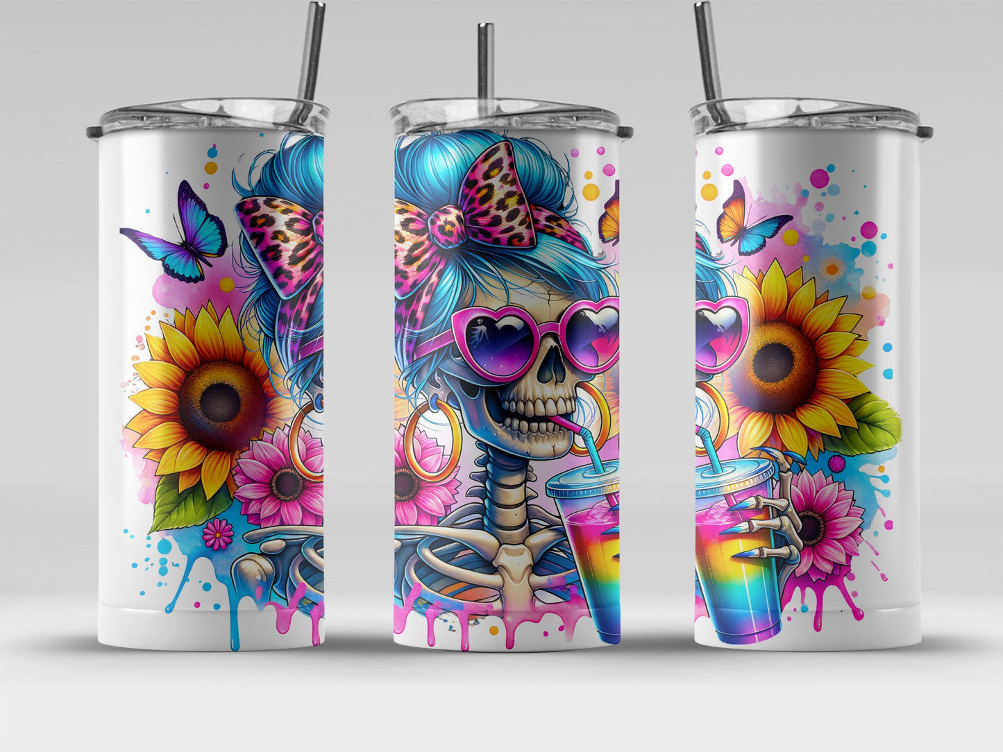 Vibrant Skeleton Sunflower Design Insulated Drinkware product type