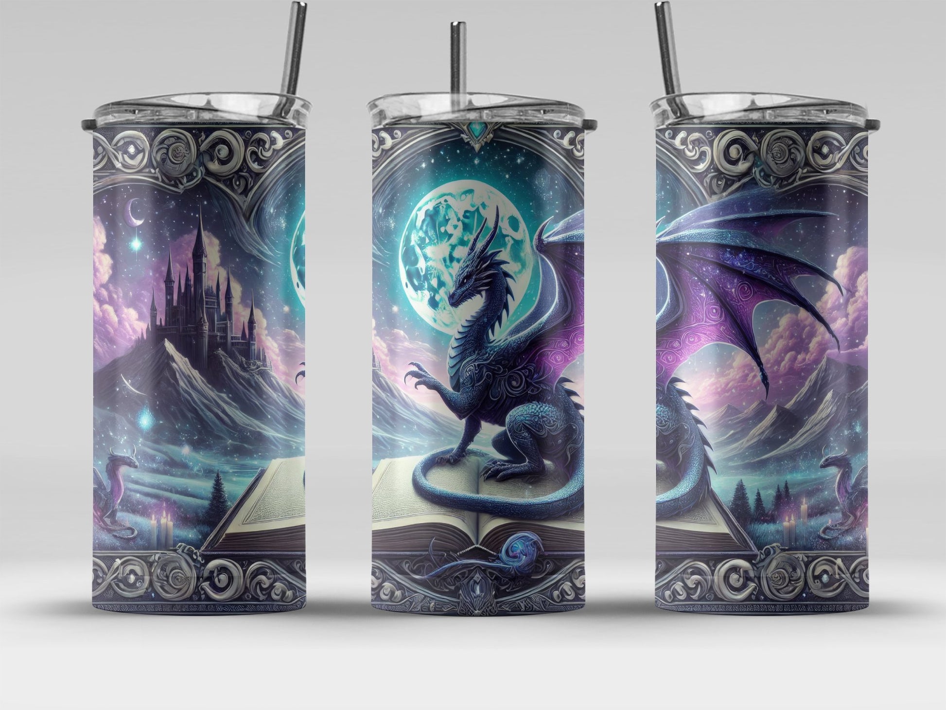 Fantasy Dragon Castle Artwork Stainless Steel Tumbler product