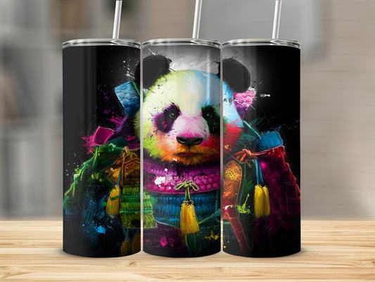 Vibrant Samurai Panda Tumbler Cup with Straw product type