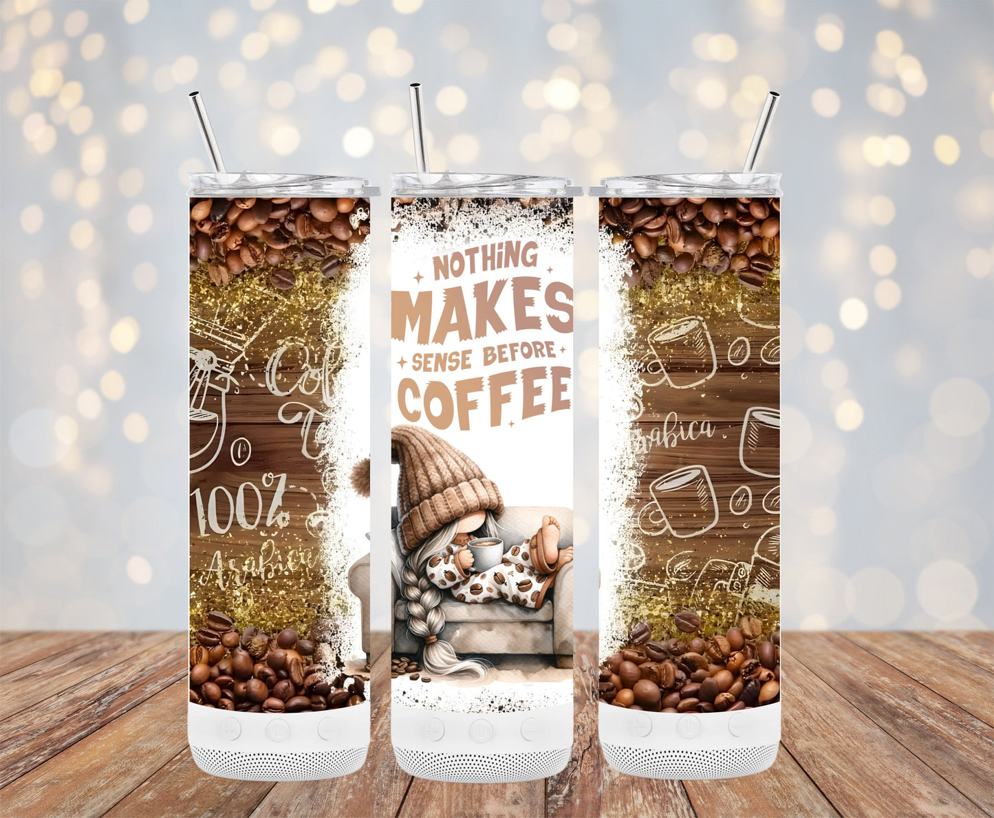 Nothing Makes Sense Before Coffee Themed Tumbler product type