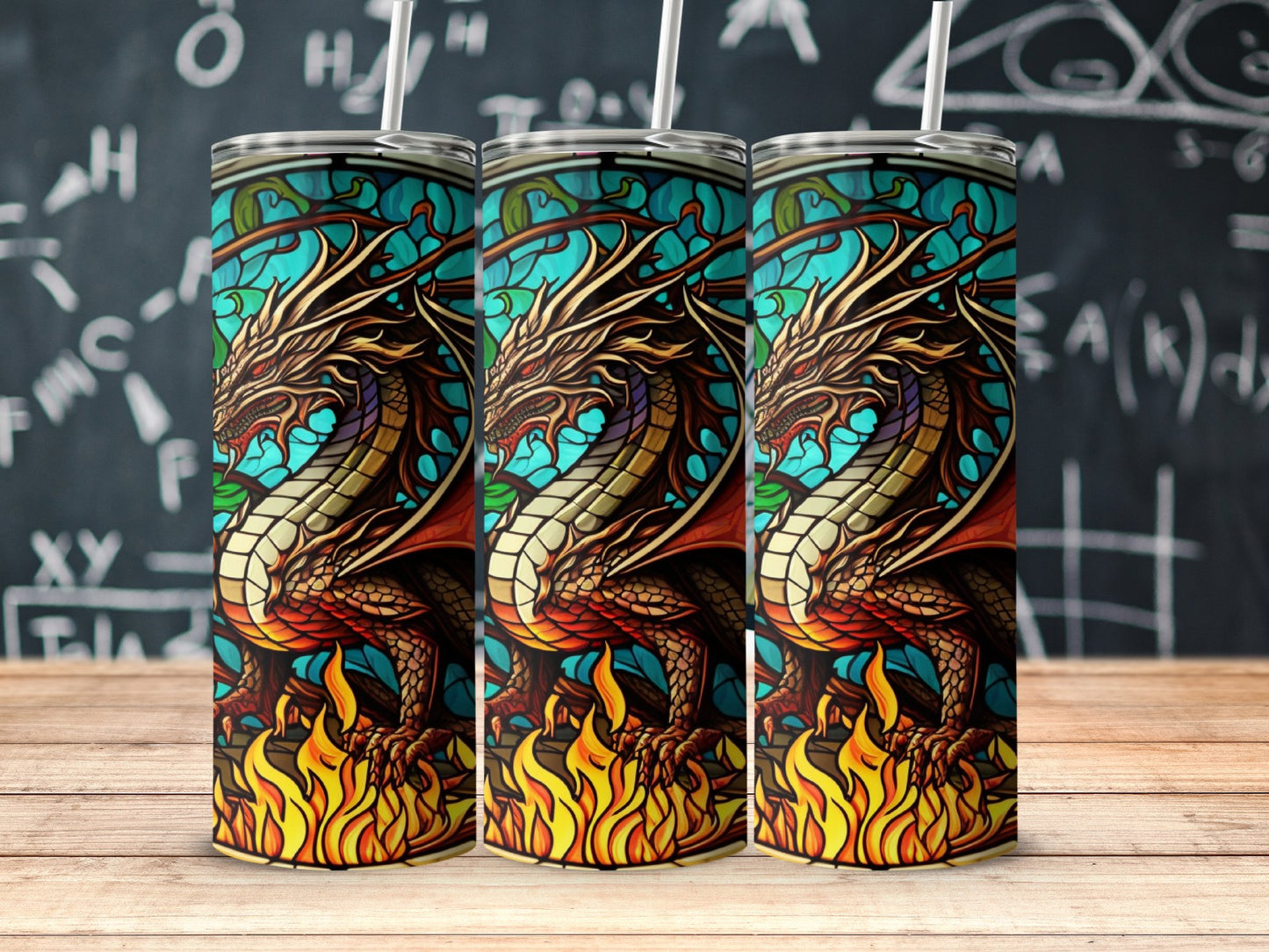 Majestic Dragon Design Tumbler Colorful Art Product
