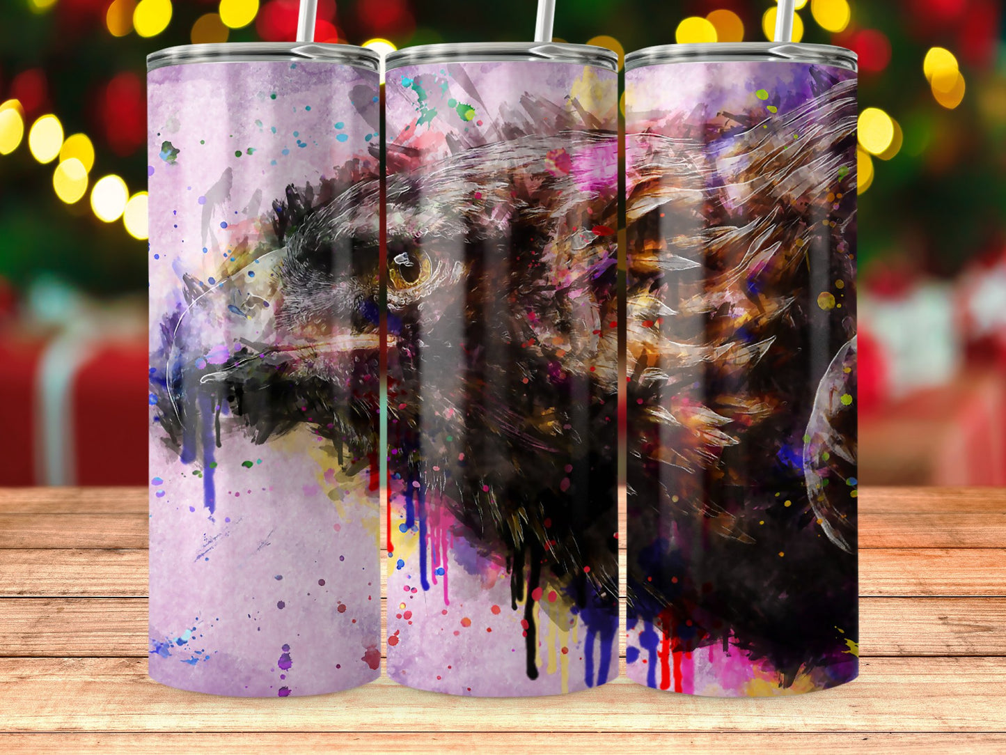 Colorful Artistic Eagle Design Sublimation Tumbler product