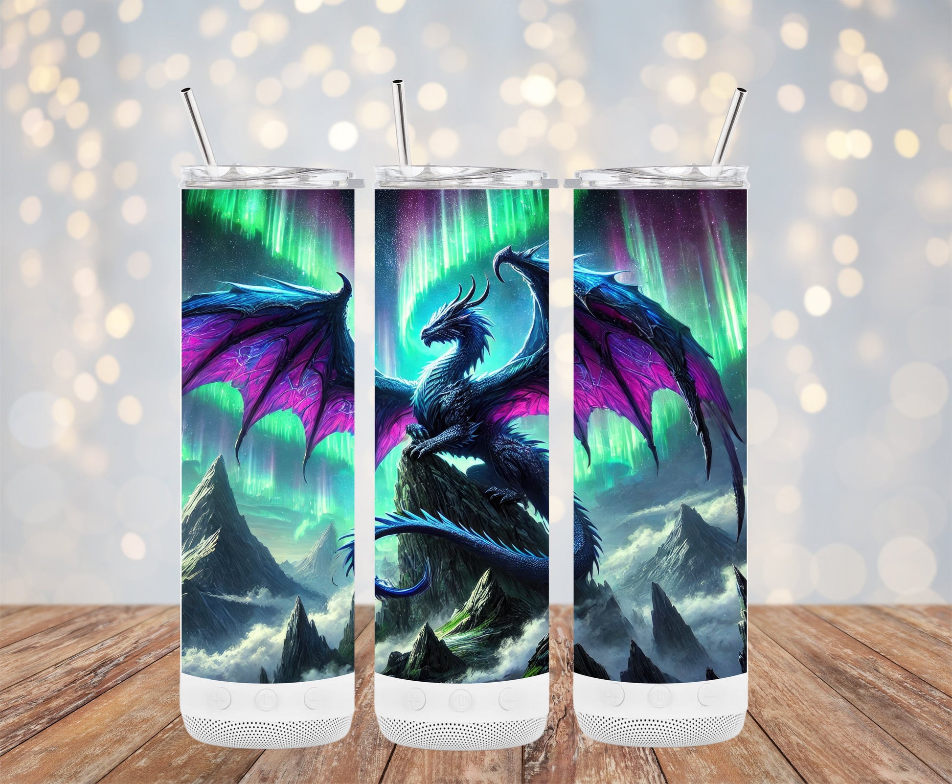 Enchanting Dragon with Northern Lights Tumbler product