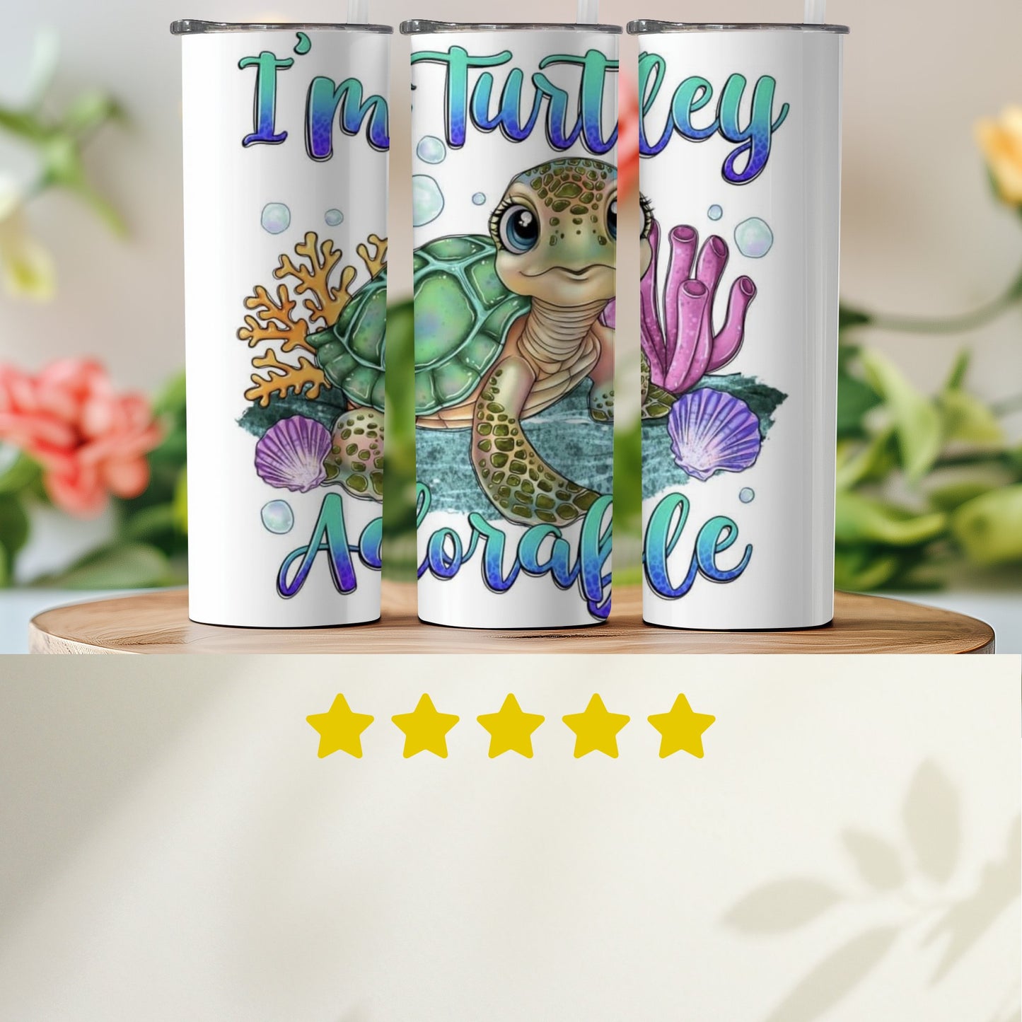 Adorable Turtle Design Insulated Travel Tumbler product