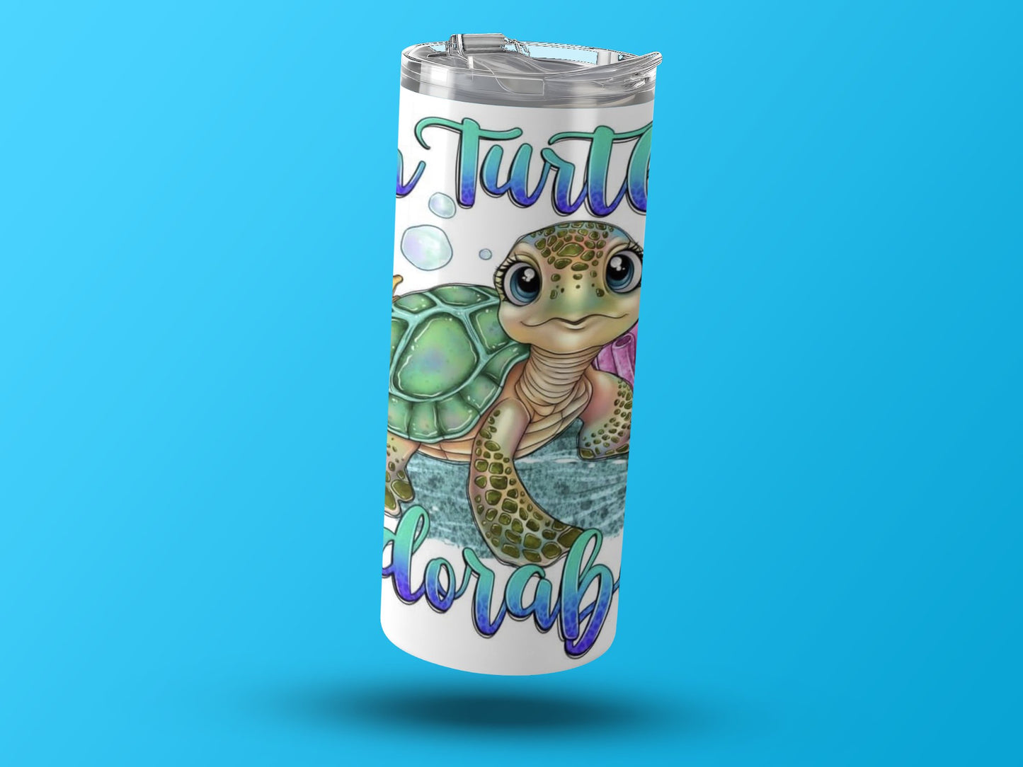 Cute Turtle Graphic Design Tumbler Adorable Product
