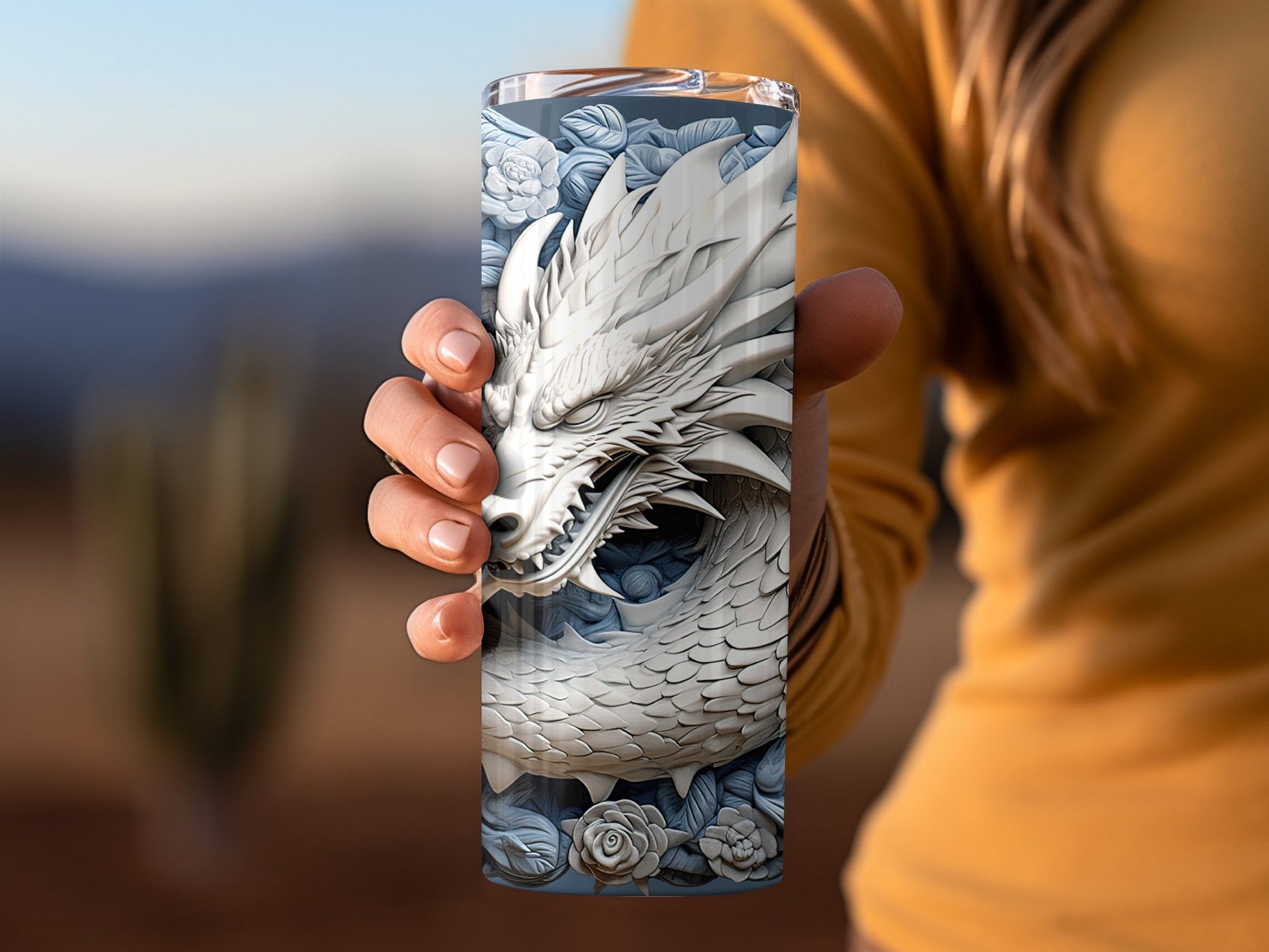 Dragon and Roses Artwork Tumbler product