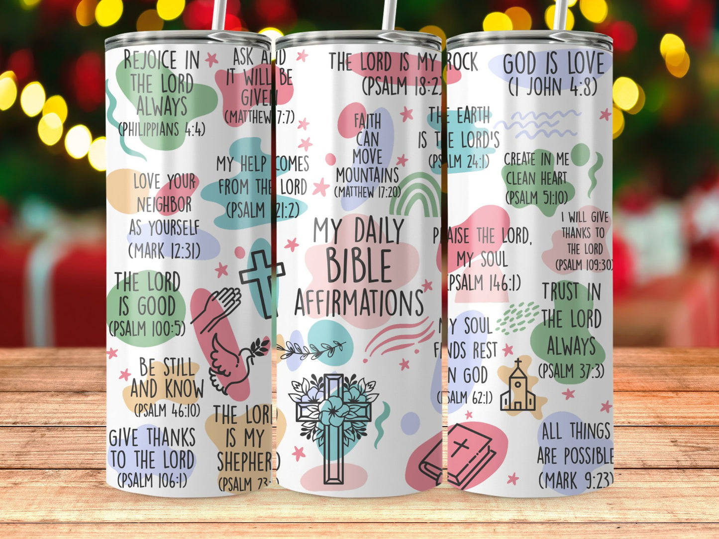 Uplifting My Daily Bible Affirmations Tumbler product