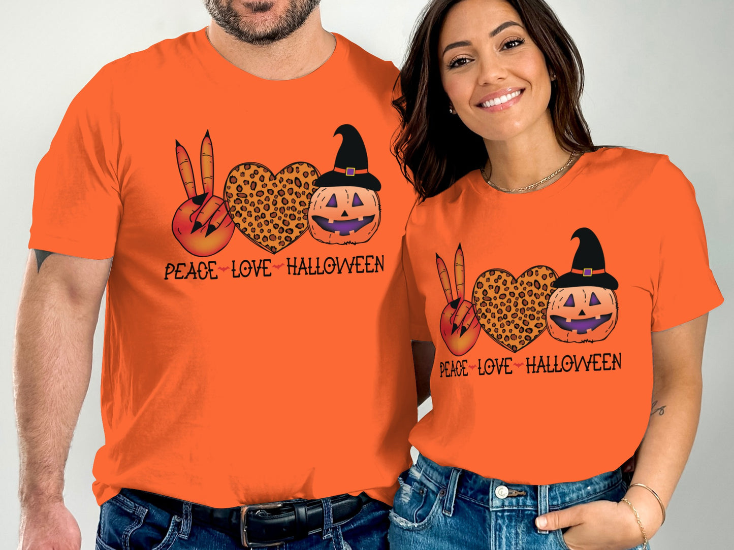 Halloween Peace Love Pumpkin Graphic Shirt product