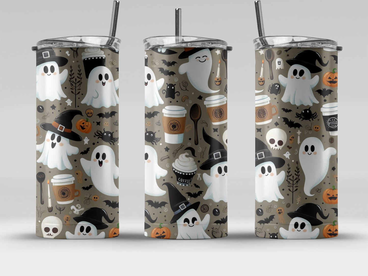 Halloween Themed Ghosts and Coffee Tumbler product
