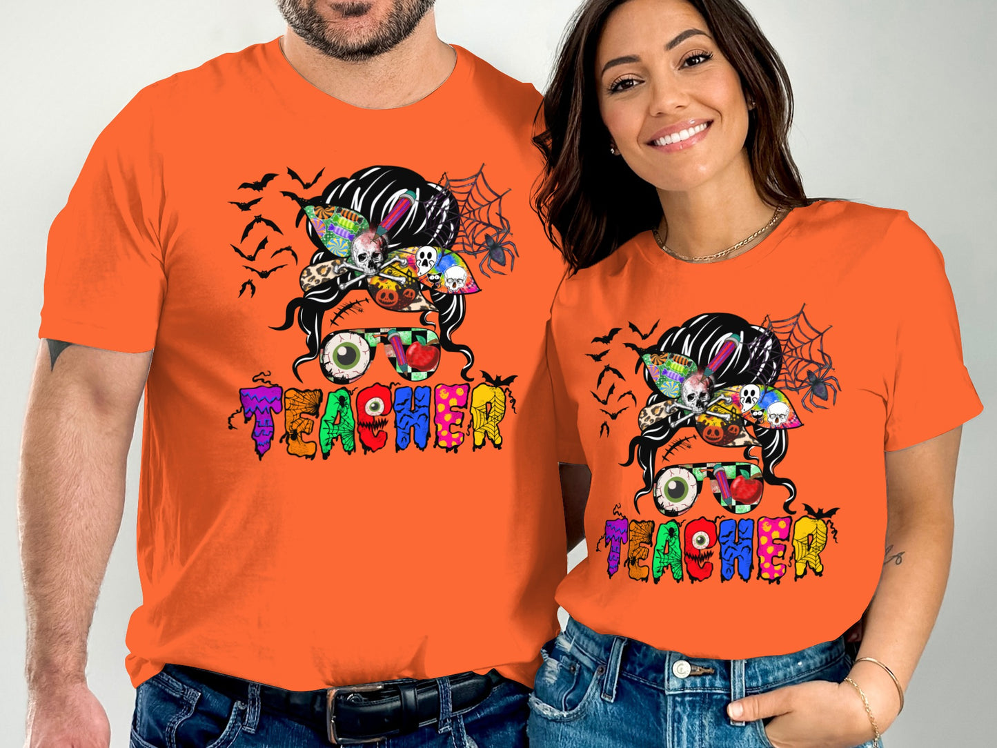 Fun and Colorful Halloween Themed Teacher Shirt Product