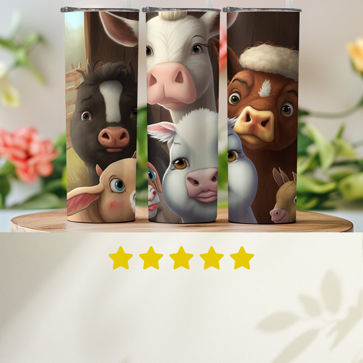Cute Illustrated Farm Animal Tumblers product type