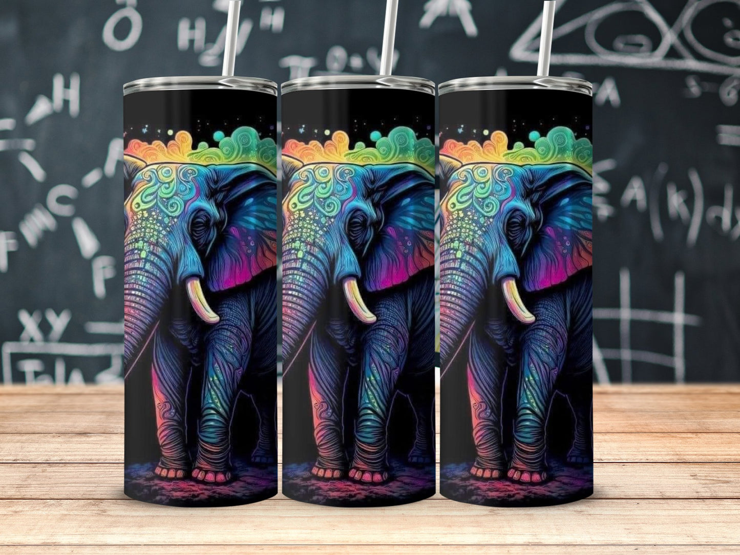 Colorful Artistically Designed Elephant Tumbler product type