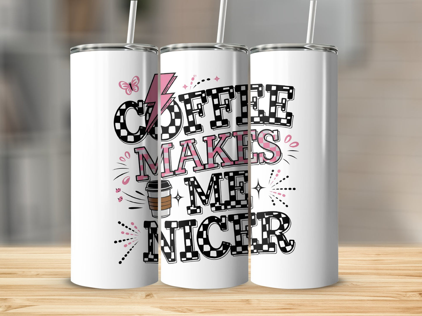 Coffee Makes Me Nicer Tall Slim Tumbler product