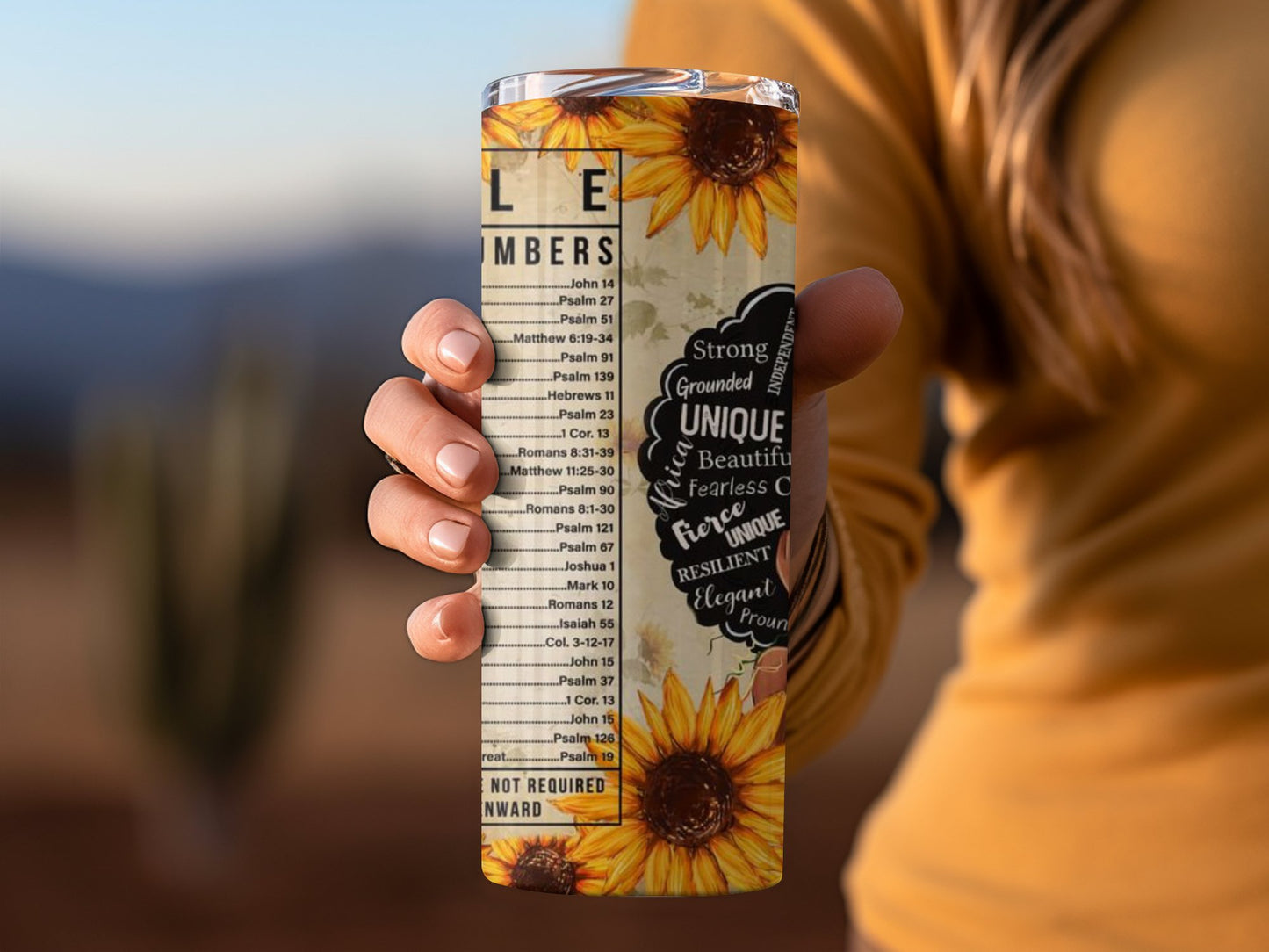 Sunflower Design Spiritual Quotes Tumbler product type