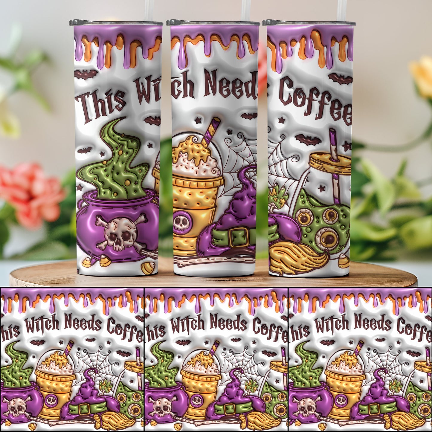 This Witch Needs Coffee Halloween Tumbler product