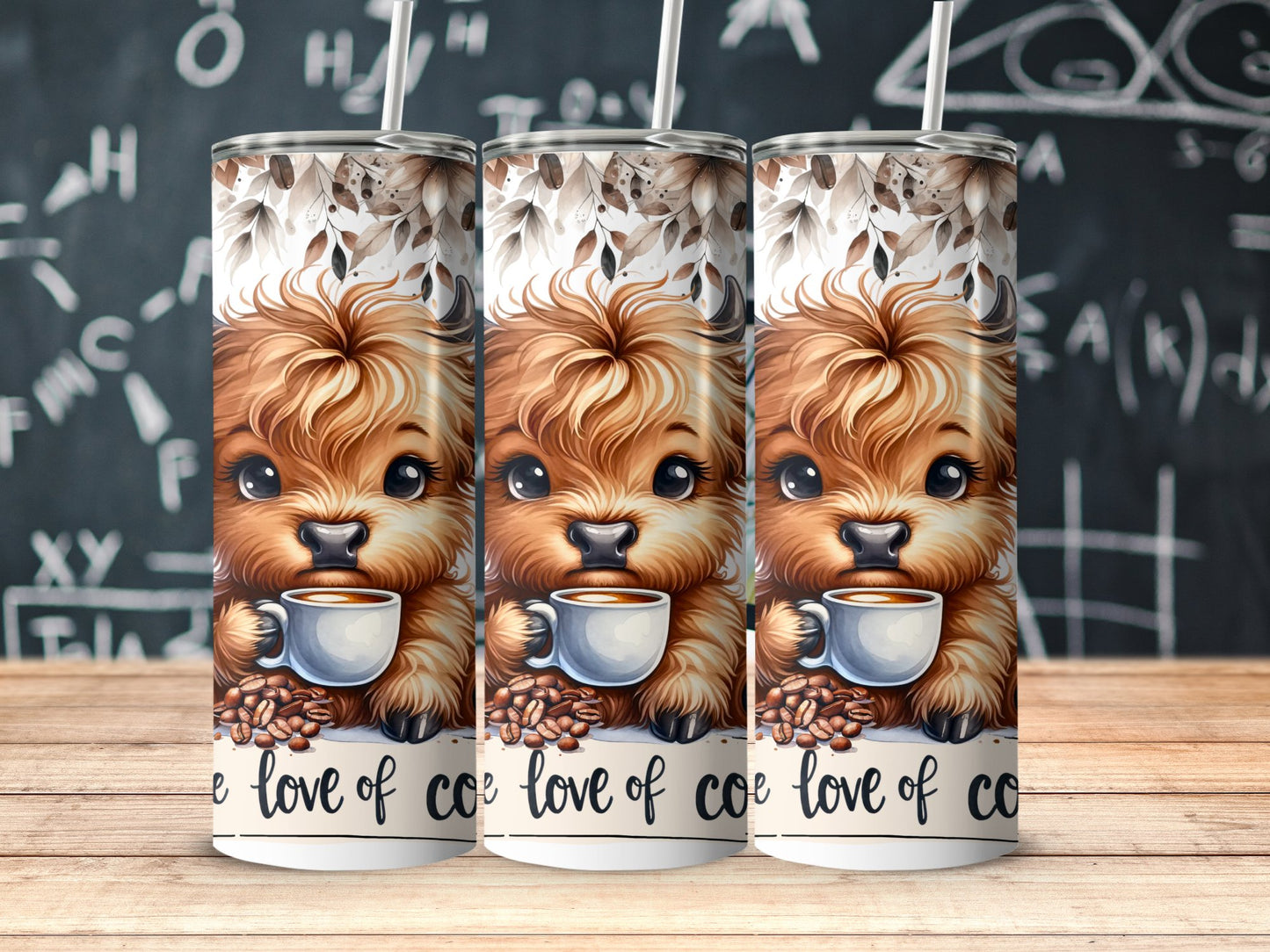 Adorable Puppy with Coffee Print Tumbler product type