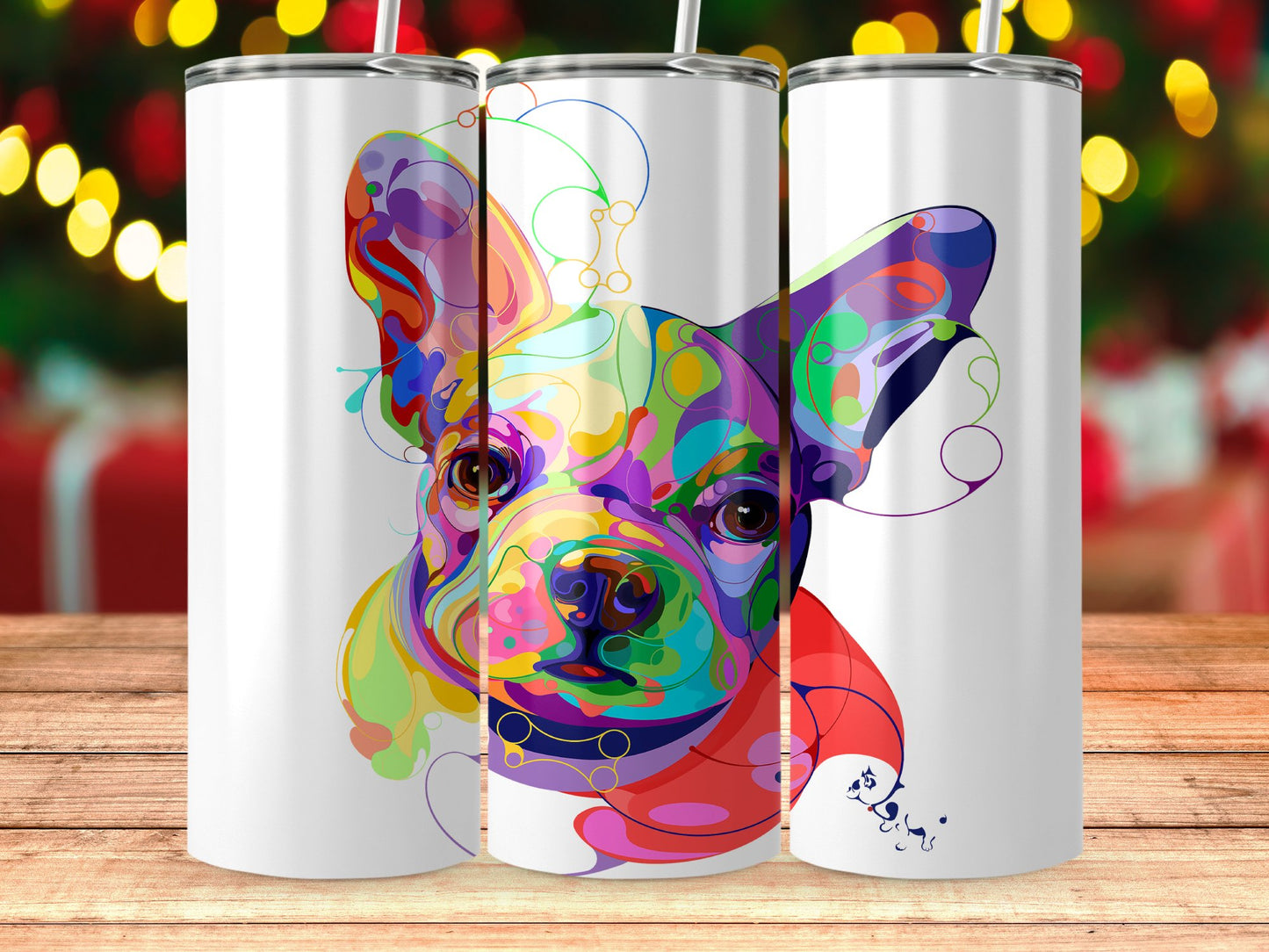 Colorful French Bulldog Art Insulated Tumbler product