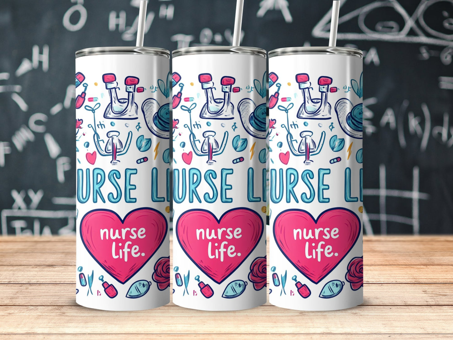 Nurse Life Design Heart Pattern Tumbler product type