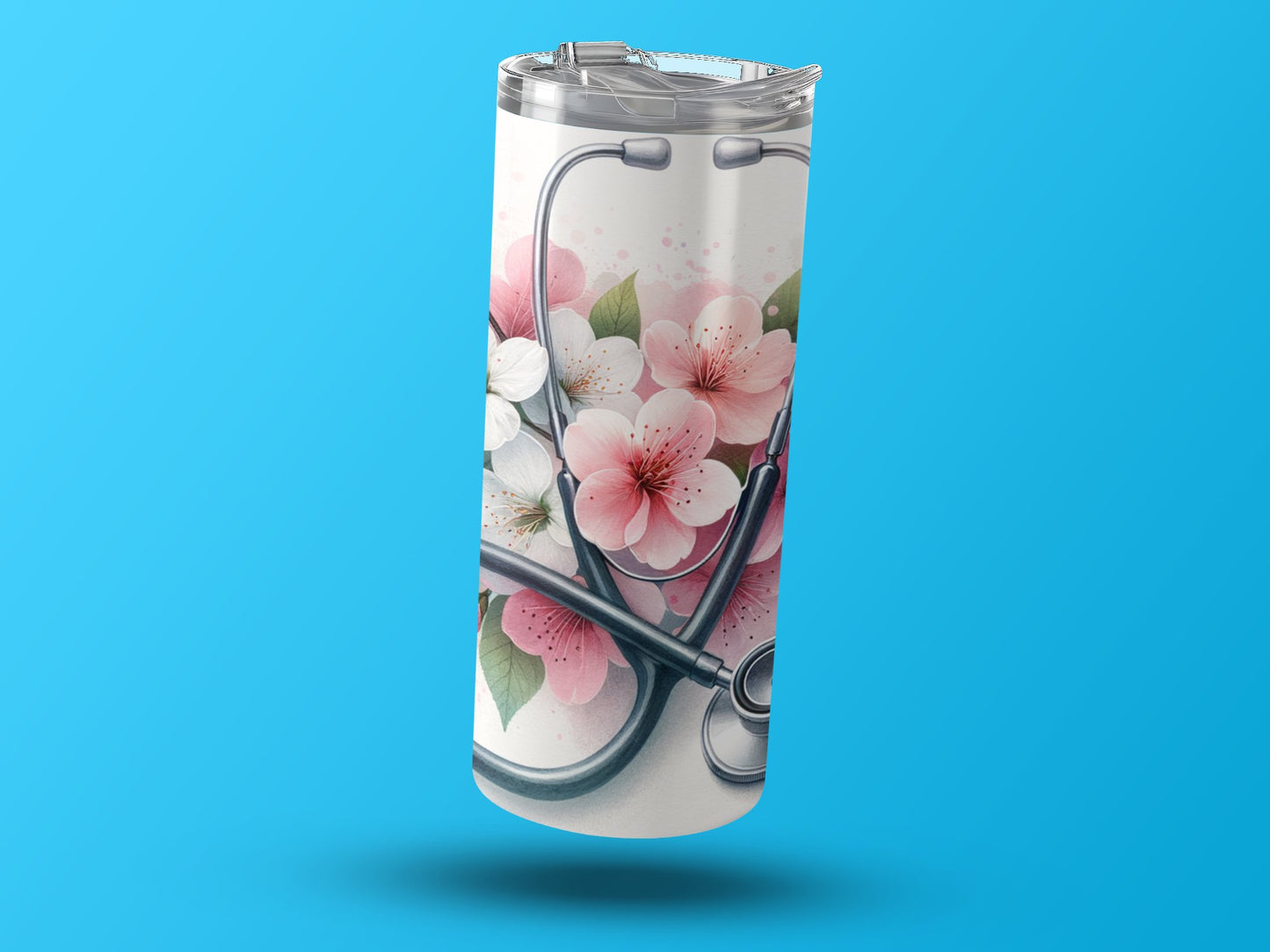 Charming Stethoscope and Cherry Blossoms Tumbler product